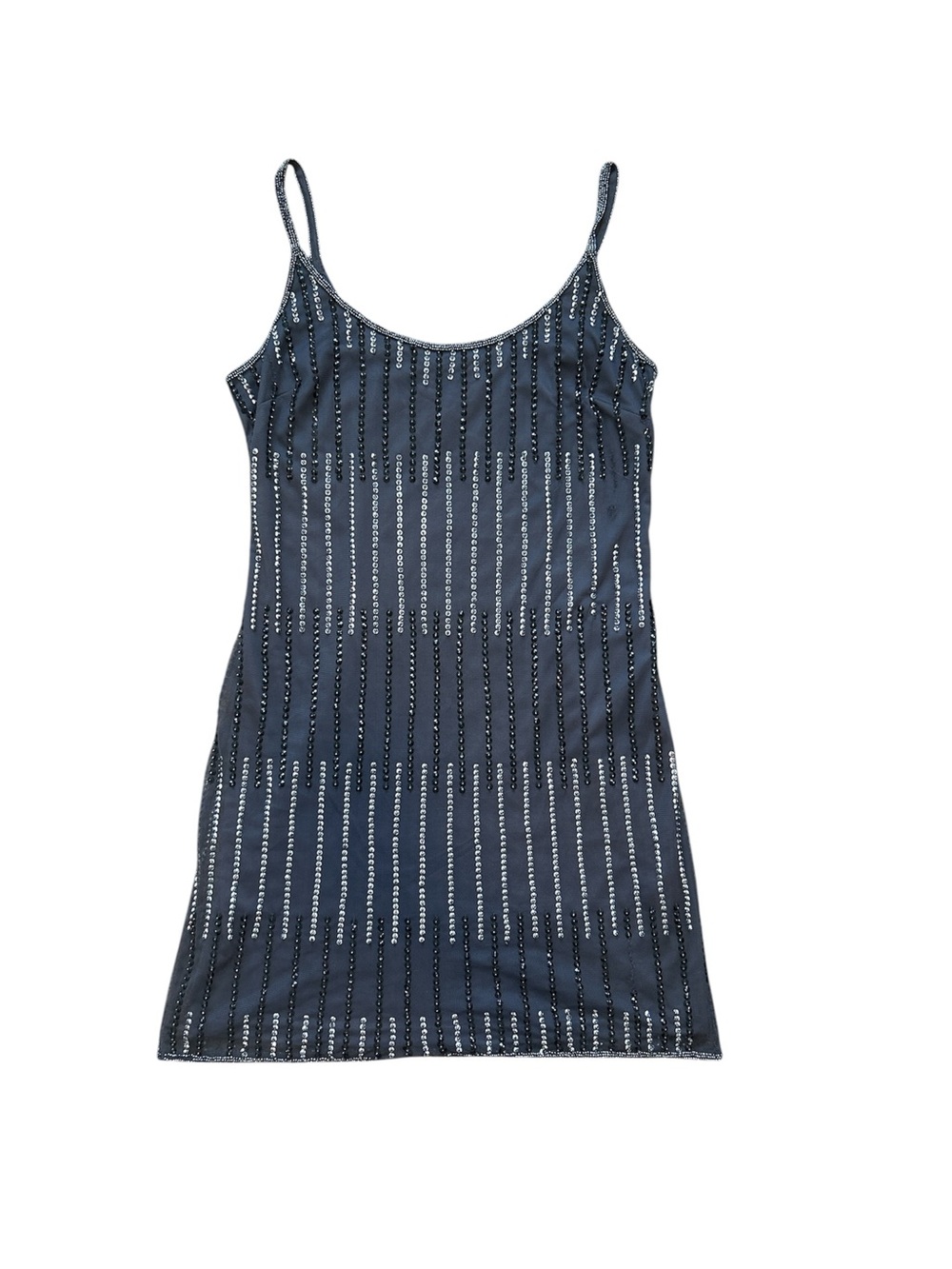 Adrianna Papell Beaded Mesh Cocktail Mini Dress Size 8